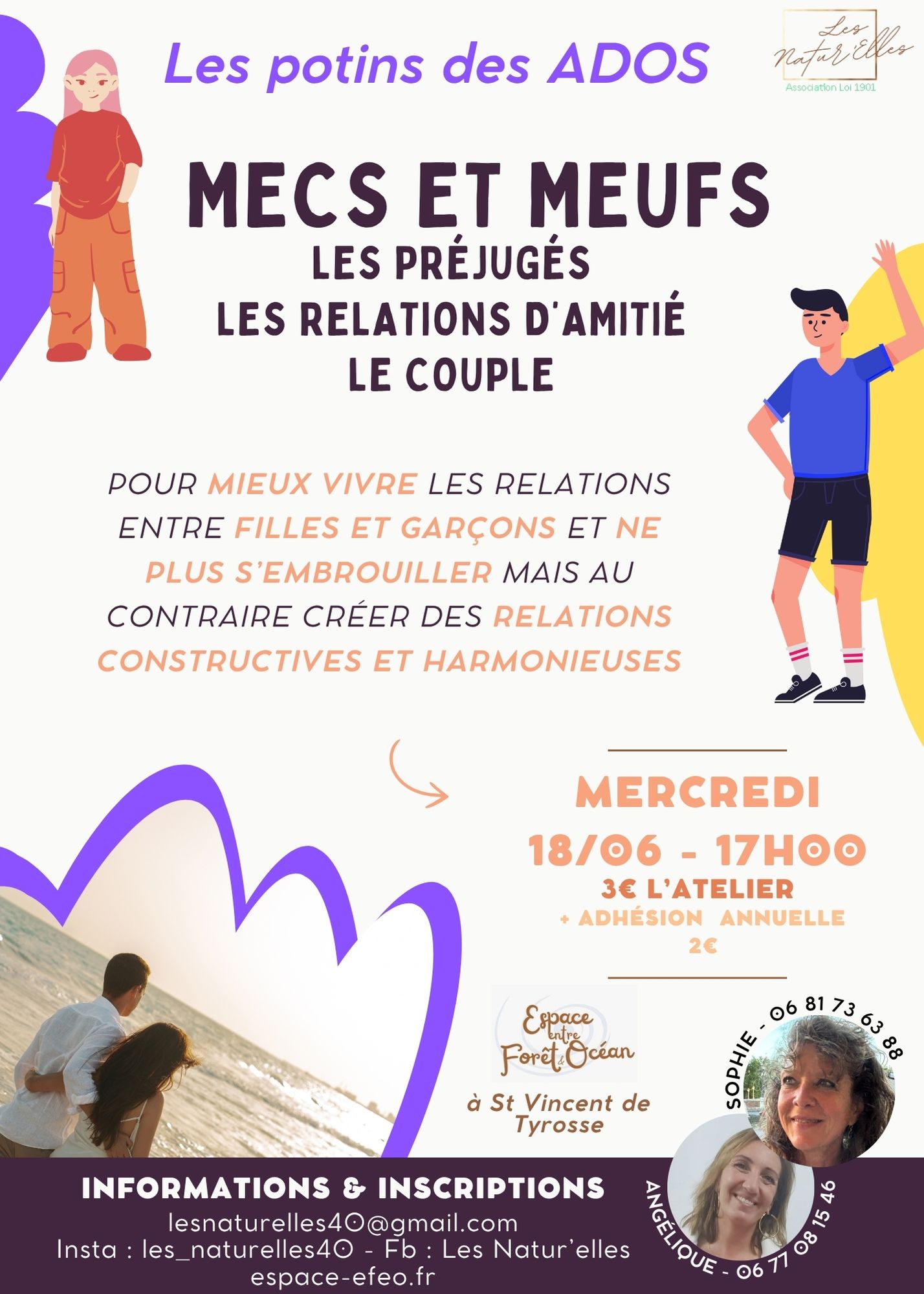 flyer ados angelique Espace EFEO - Potins des ados, relations filles garçons